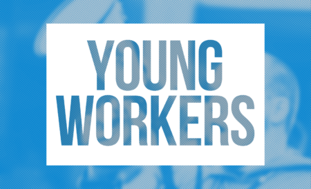 Banner with the words Young Workers