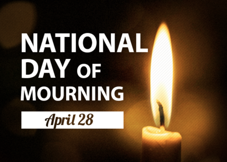 Image of candle to symbolize mourning, for the April 28 Day of Mourning