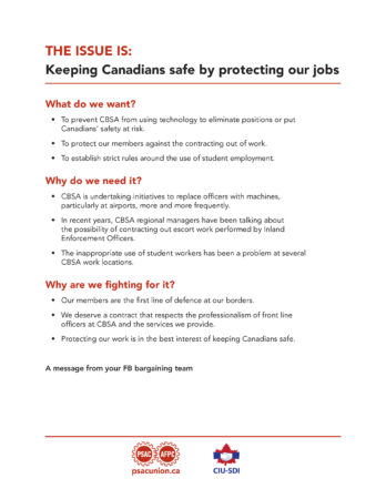 Flyer on keeping Canadians safe