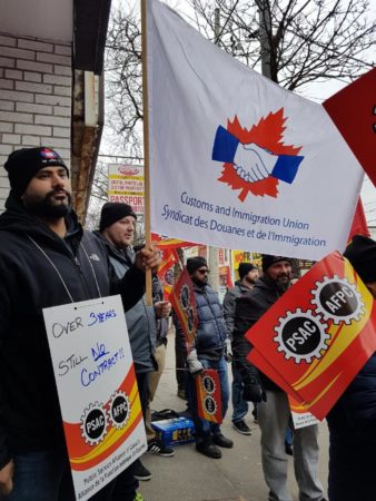 Protest in front of Bill Morneau's office on Nov. 23, 2017