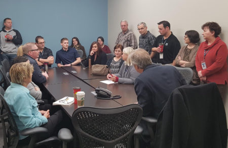 National President meeting with members in Winnipeg