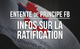 Image du drapeau du SDI avec les mots "entente de principe FB : infos sur la ratification"