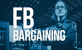 Picture of a Border Services Officer with the words FB Bargaining