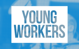 Banner with the words Young Workers