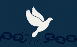 Illustration d'une colombe et de chaînes brisées pour le jour de l'émancipation