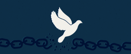 Illustration d'une colombe et de chaînes brisées pour le jour de l'émancipation