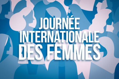 Image stylisée représentant des femmes avec les mot "journée internationale des femmes"